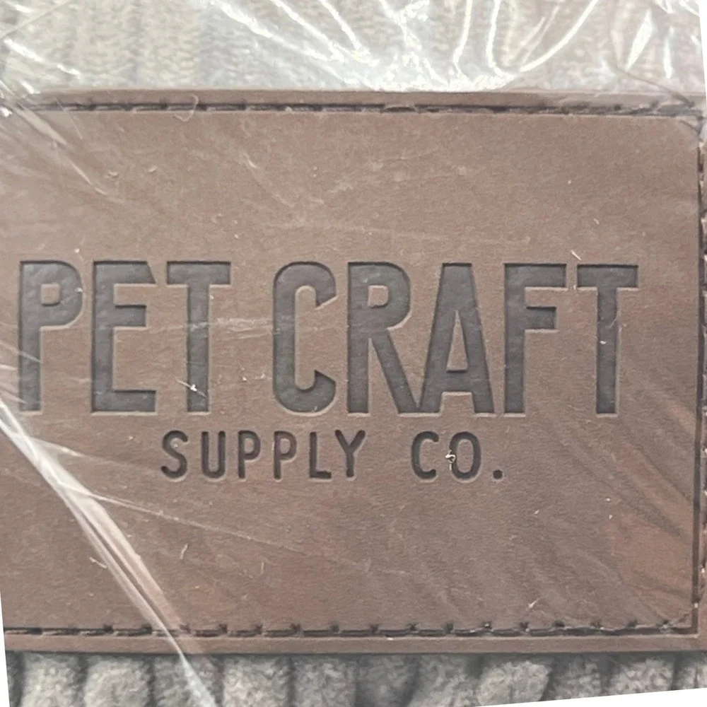 Pet Craft Supply Co Cat Bed Small Grey New 1pc Corduroy Bolster Plush Fleece